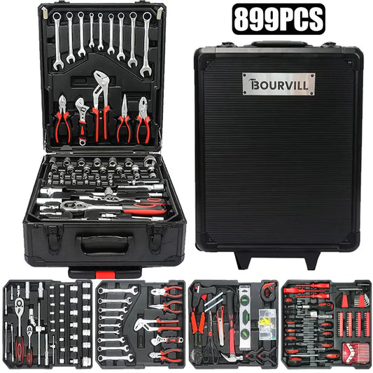 💥💥899-Piece Master Mechanic Tool Set with Mobile Rolling Storage Cabinet