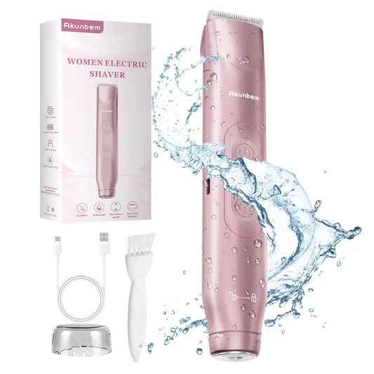 🚨 Pink GONE !! ACT FAST ⚡Bikini Trimmer for Women, Electric Shaver and Razor Rechargeable 2-in-1 Body and Facial Epilator, Underarms and Legs, IPX7 Waterproof