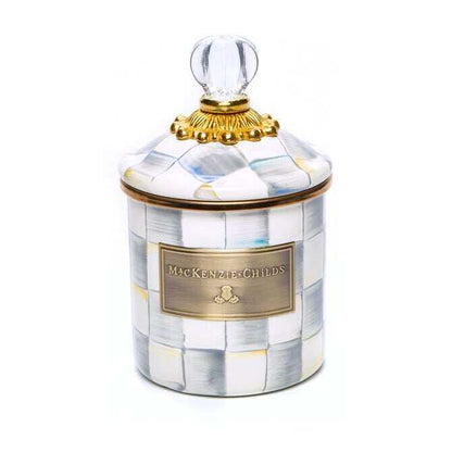 Sterling Check Enamel Canisters