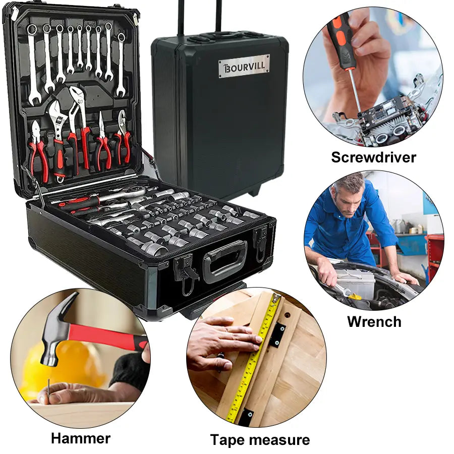 💥💥899-Piece Master Mechanic Tool Set with Mobile Rolling Storage Cabinet