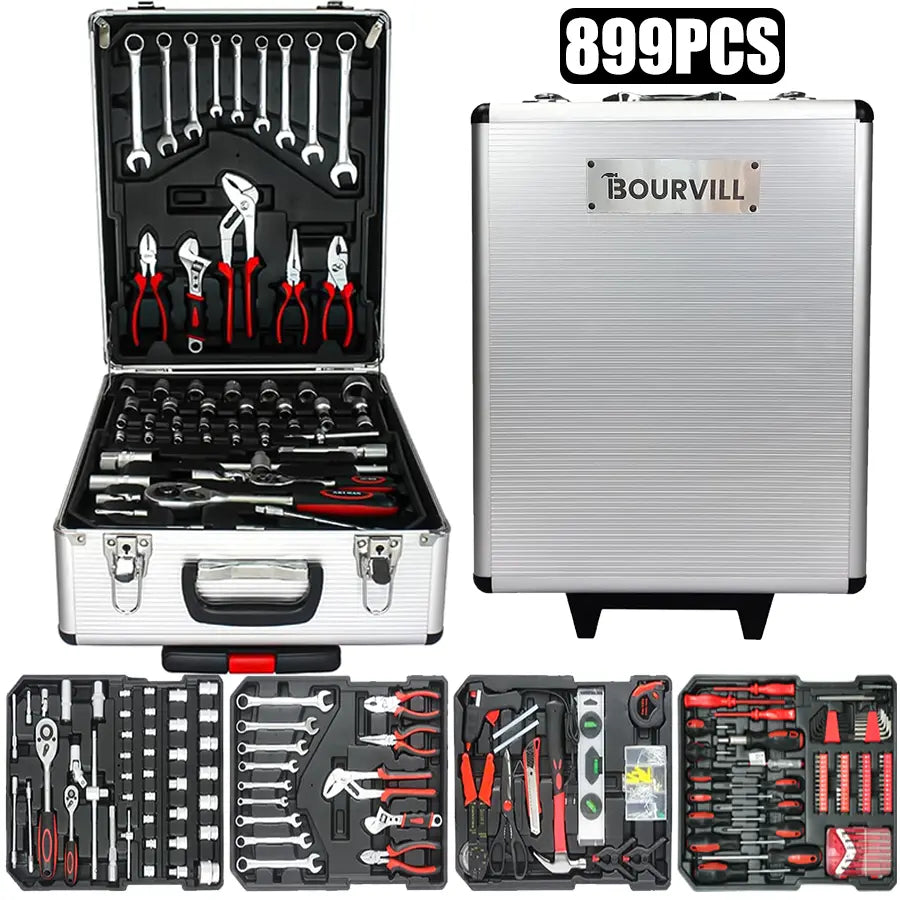 💥💥899-Piece Master Mechanic Tool Set with Mobile Rolling Storage Cabinet