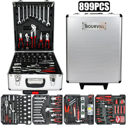 💥💥899-Piece Master Mechanic Tool Set with Mobile Rolling Storage Cabinet